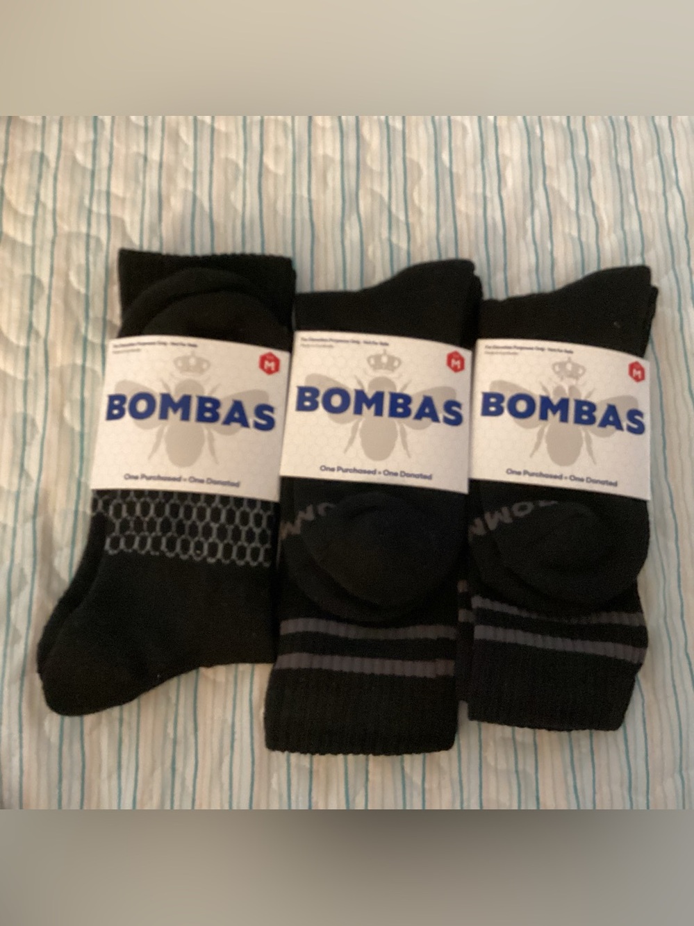 Bombas Men’s Black Athletic Socks Variety Pack - 3 Pairs